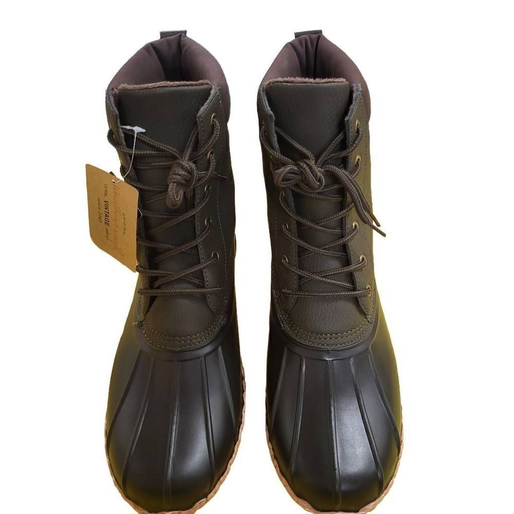 Weatherproof Vintage Men's Adam II Duck Boots Olive Brown‎ Size 12M